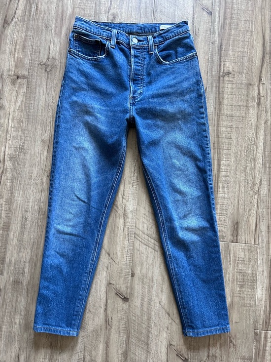 Denim Forum Denim - Denim Forum Aritzia The Yoko high rise slim Classic Blue Denim Jeans timeless